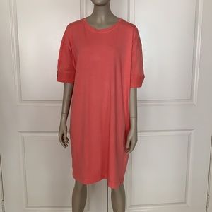 Zara 100% Cotton Oversized Pink Flamingo T-Shirt Dress
